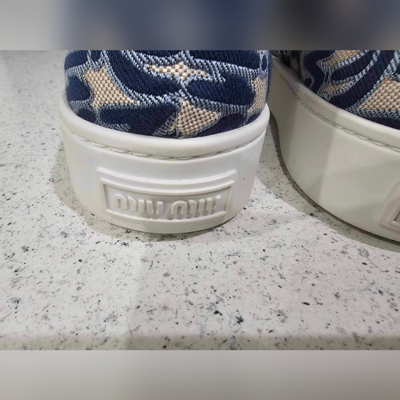 Miu Miu Logo Slip On Sneakers - Picture 2 of 11